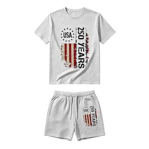 Ensemble short et t-shirt homme USA pour le 4 Juillet