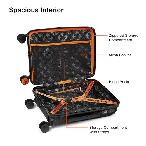 Image of Nasher Miles Mumbai Hard-Sided Polypropylene 8 Wheels Double Spinner Cabin Luggage Black 20 inch |55cm Trolley Bag, Small