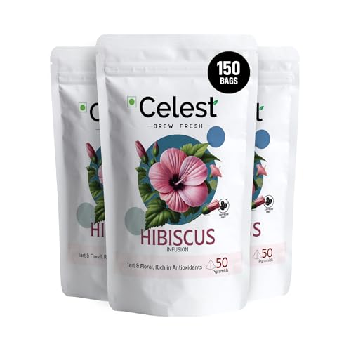 Image of Celest Hibiscus Tea - 150 Teabags (50 Bags x 3) | Natural & Herbal Hibiscus Tea