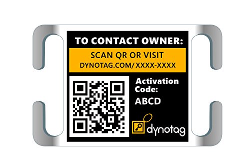 Dynotag® Web Enabled Super Pet Id Smart Tag. Slider Style W. Dynoiq™ & Lifetime Recovery Service (Open Slot, Tag Only, For 3/4 Inch Collar Band) #TOP12