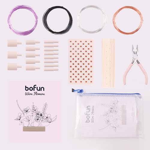 BoFUN Easy Wire Flower Crafts Kit for Teens& Adults Women, DIY Art Hobbies Craft Metal Flower Making Set, Creative Handmade Craft Supplies for Home Decor, Party, Gift Mom Birthday