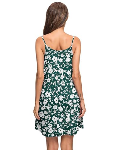 Image of MISFAY Women's Summer Spaghetti Strap Casual Beach Cover Up Dress with Pockets