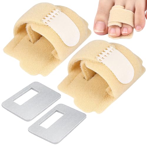 YOFDAL 2 pezzi tutore mignolo piede rotto,tutore frattura piede tutore regolabile per allineare e sostenere il dito