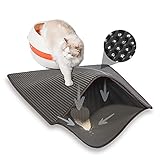 Shekkam Cat Litter Mat: 29.5 x 23.6'' Scatter Control Double-Layer Honeycomb, Urine Proof Kitty Litter Trapping Matt for Litter Box (Honeycomb)