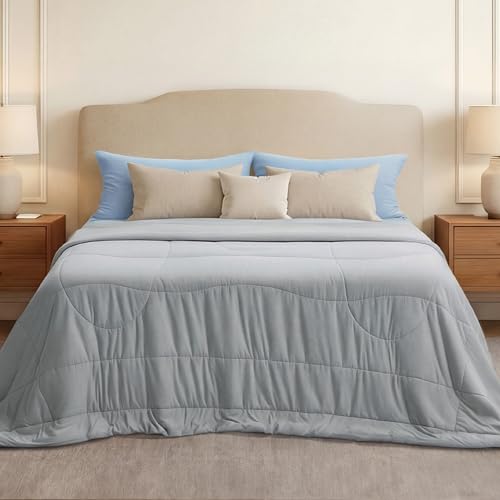 BEDSURE Bettdecke Ohne Bezug Kühlende - Bettdecke 200x200 Kühldecken zum Schlafen - Leicht Atmungsaktiv Schweißfrei Cooling Blanket Für Nachtschwitzer Doppelseitige Kühlende Decke, Grau