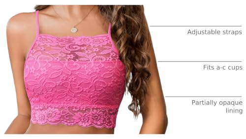 Image of Avidlove Lace Bralette for Women High Neck Camisoles Racerback Double-Layered Crop Top