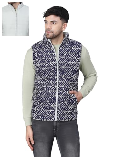Image of oxolloxo Men's Aztec Print Zip Lined Sleeveless Reversible Quilted Jacket