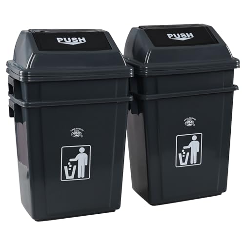 Caneca de basura con tapa abatible 6 galones 4 pack