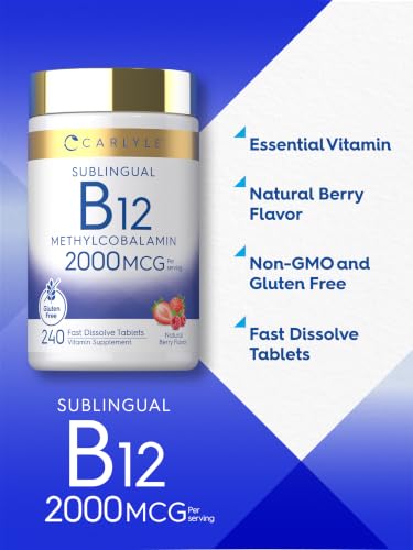 Carlyle B12 Vitamin 2000 mcg Sublingual Tablets