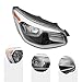 For 2014-2019 Kia Soul Headlight Assembly - Halogen Headlamp, Right Passenger Side, Black Housing, Clear Lens, w/o LED DRL, OEM 92102B2270(12V)