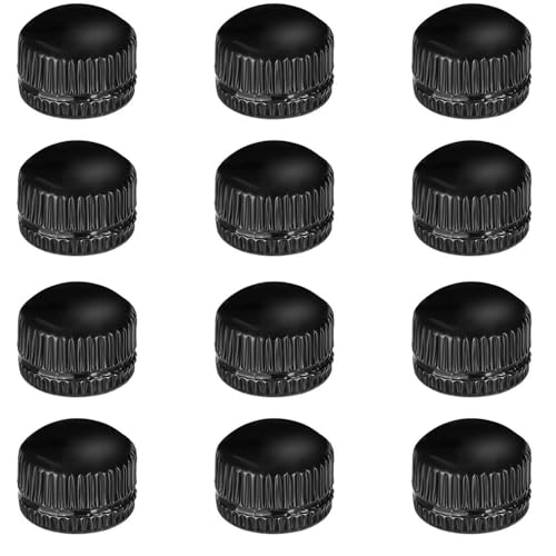 12Pcs Screw Caps for Light Fixture, M4 Thread Ceiling Light Screw Cap Cover, 9mm/0.35in in Height and 11mm/0.43in in Diameter, Female Thread Knurled Decorative Hardware Lighting Accessories, Black