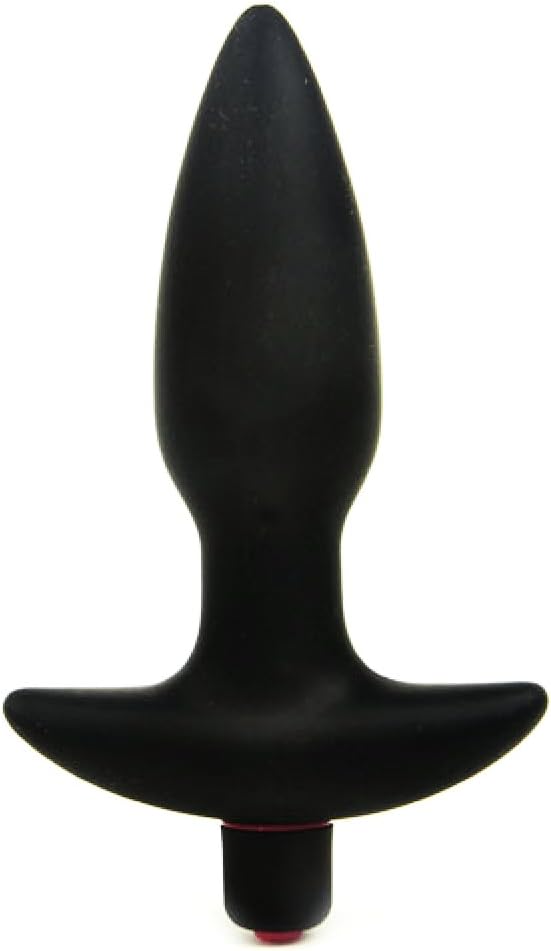 Black Vibrating Silicone Anal Plug