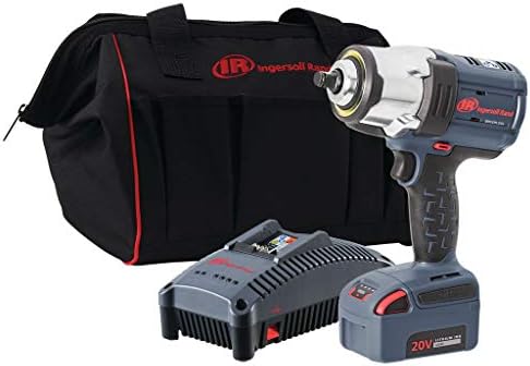 Ingersoll Rand W7152-K12 1/2" Cordless Impact Wrench and 1 Battery Kit, 4 Power Modes, Brushless Motor, 1500 ft/lbs Nut Busting Torque, 1000 ft/lbs Max Torque, Lightweight, Gray
