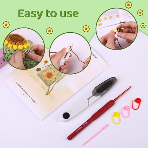 PATPAT Diy Crochet Phone Bag Material Kit Beginners Sun Flower Crochet Phone Sling Bag Material Kit With Yarn, Crochet Hooks, Tools & Accessories, Tutorial Video, Diy Gift, Light Green