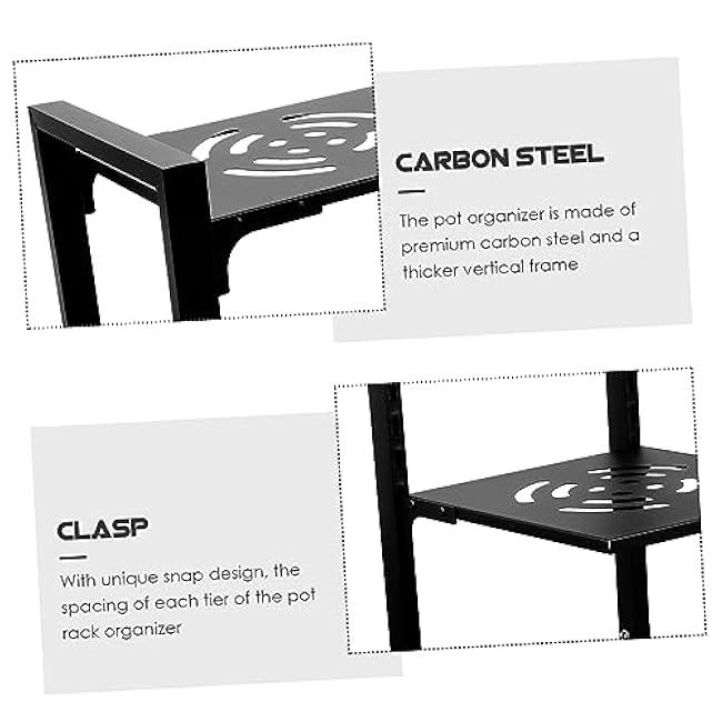 Luxshiny Under Sink Pot Holder Organizer Storage Rack for Kitchen Bathroom Cookware Organizer for Cabinet