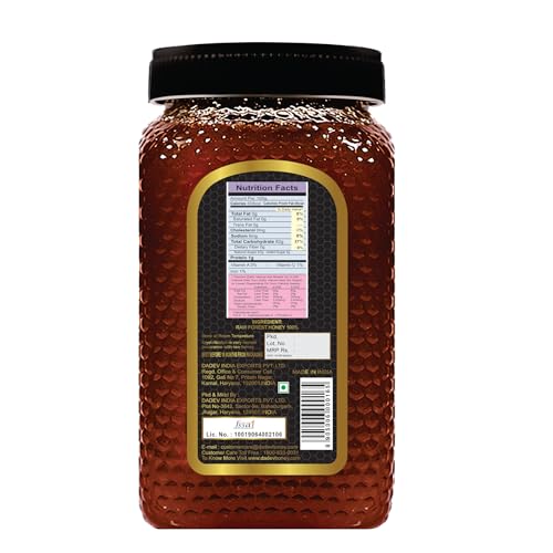 Image of DADEV HONEY Raw Organic Honey 250g | NMR Tested | 100% Pure Raw and Natural Honey | No Added Sugar | Unprocessed Forest Organic Honey-250gm GLASS JAR