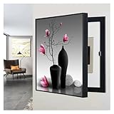 Qulamrdk Electrico Decorativos Caja Medidor Versión Vertical Sin Perforación Pintura Decorativa Caja Contadores Tapar Cuadro de Luz Decora Sala de Estar(E,13.7inx17.7in/35 x 45 cm)