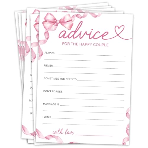 HONPHAX Advice Cards for Bridal Shower, Bridal Shower Games Engagement