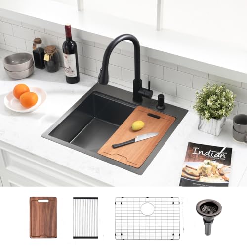 20 inch Black Drop Bar Sink Workstation - VOKIM 20"x