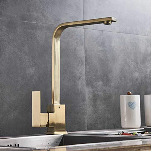 Grifo de agua de oro cepillado con manija única y diseño retro elegante
