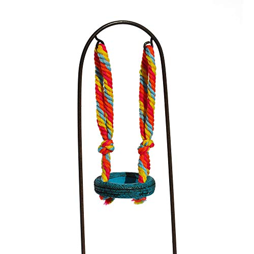 Rainbow Tire Swing for Miniature Garden, Fairy Garden