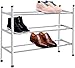 RevolutionLine - Zapatero de 3 Niveles Extensible y apilable, metálico con Acabado Cromado, de 62 a 113 cm de Largo x 23 cm de Ancho x 51 cm de Alto - Capacidad para 18 Pares de Zapatos - Ampliable