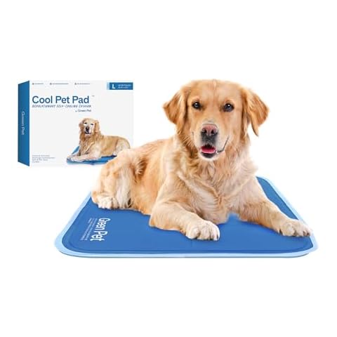 The Green Pet Shop Dog Cooling Mat, Large - Pressure Activated Pet Cooling Mat For Dogs, Sized For Large Dogs (46 - 80 Lb.) - Non-Toxic Gel, No Water or Electricity Needed for This Dog Cooling Pad Cover