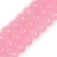 Vista 42 de JOE FOREMAN Cuentas redondas de piedra natural de jade rosa de 0.315 pulgadas para hacer joyas, cuentas de 15 pulgadas, piedras semipreciosas