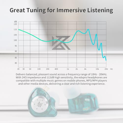 Image of keephifi KZ EDX Pro in-Ear Headphones Wired, HiFi Stereo Stage Wired Earphone,Dual DD IEM Earphones Earbuds with Detachable Cable for Musicians Audiphiles(Black,with Mic)