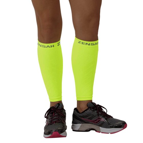 Zensah Compression Leg Sleeves, Neon Yellow, Small/Medium #TOP1