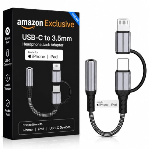 Image of Bxlive USB C to 3.5mm Headphone Jack Adapter for iPhone 16 /15 Series & iPad, USB-C to AUX Audio Converter, Hi-Fi DAC Chip, Braided Cable, Compatible with Wired Earphones, Speakers & Car Stereo