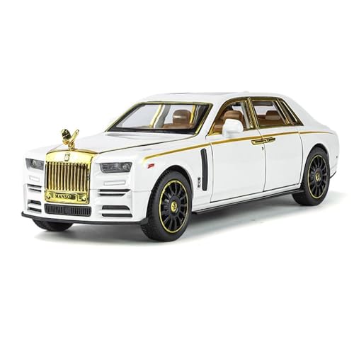 Image of 1:24 New Rolls Royce Phantom Toy Car Diecast Metal Pull Back Car - 6 Openable Doors with Sound & Light | Luxury Toy Car & Gift for Kids 【Colors as Per Stock】