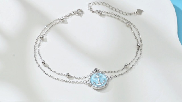 Lydreewam Infini Bracelet de Cheville Argent Sterling 925 pour Femmes avec Zircones Été Pieds Nus Plage, réglable 22+4cm