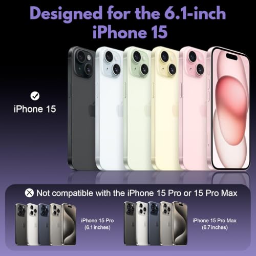 Coque iPhone 15 antichoc avec protection objectif intégrée et aimant MagSafe violet - 5