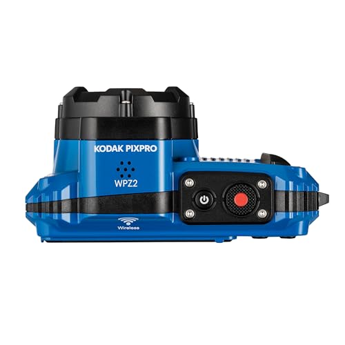 Image of Kodak PIXPRO WPZ2 Digital Camera (Blue) | 16MP Sensor, 4X Optical Zoom, Waterproof Shockproof Design & Full HD Video | Great for Outdoor & Travel Photos (WPZ2BL) + 32GB Card + Case + Cleaning Cloth