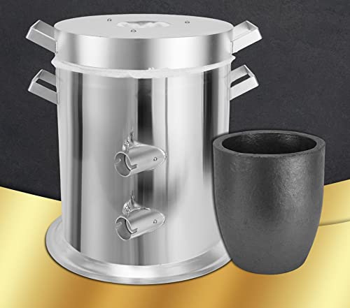 Newest Double Burners, 26.5Lbs/ 12Kgs Gas/Propane Metal Melting Furnace Kit, Up To 1800°C/3872°F, Crucible, Gloves, Goggles, Tong, Klin, Smelt Gold, Silver, Alu, Copper, Jewelry Casting Tool. #TOP2