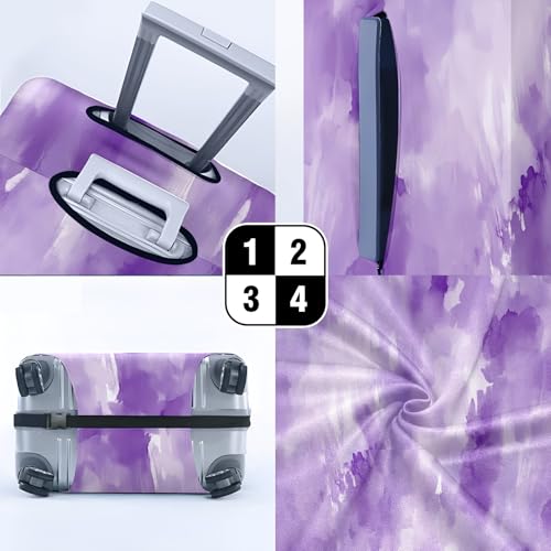 Purple Luggage Cover Suitcase Protector Travel Luggage Cover Carry on Luggage Cover Washable Baggage Covers for Suitcase Fit 26-28 Inch Luggage4