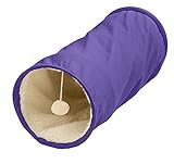 HUNTER 92653 Katzentunnel, mit Knistergeräusch und Katzenspielzeug, 26 x 60 cm, lila/Plüsch beige*