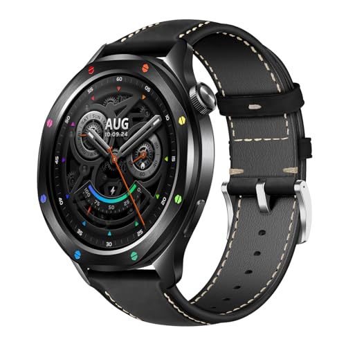 #ColaboraciónPagada<br>22mm Correa Cuero para Xiaomi Watch S4 / Xiaomi Redmi Watch 5 Active/5 Lite Correas Repuesto Cuero Pulsera para Hombres y Mujeres - Negro