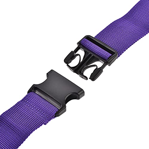 Image of uxcell Luggage Strap Suitcase Belt with 2 Buckles, 2Mx5cm Cross Adjustable PP Travel Packing Accessory, Purple