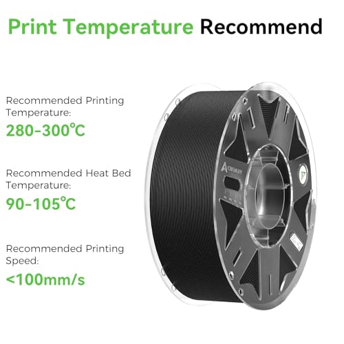 Image of Creality PPA-CF 3D Printer Filament, 1kg, High-Performance Nylon with 15% Carbon Fiber, Black