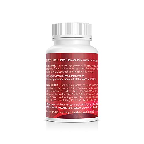 Power Immunity Homeopathic Immune System Booster, Maximum Strength Health Supplement With Pokeweed, Spurge Olive And Bulbous Buttercup, All Natural, Non Gmo, 100 Tablets #TOP1