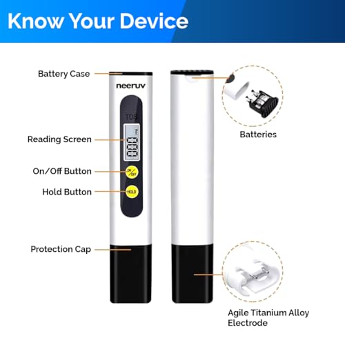 Image of Digital TDS Meter for Water Testing | Total Dissolved Solids (PPM) Tester with LCD Display | Water Quality Checker for RO, Drinking, Aquarium & Swimming Pool (White)