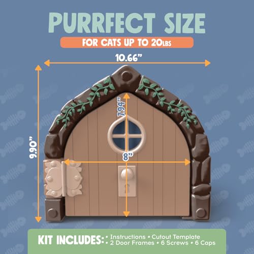 Fairy™ Porta interior para animais de estimação – Porta grande para gatos de até 9 kg, porta interna
