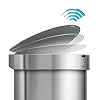 simplehuman 45 Liter / 12 Gallon Semi-Round Automatic Sensor Trash Can, Brushed Stainless Steel