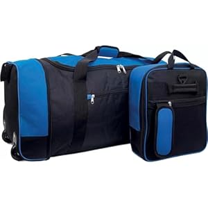 Expandable & Foldable Wheelie Fly Bag – Compact 31" Holdall with Wheels, Side Pockets & Shoulder Strap (Blue)