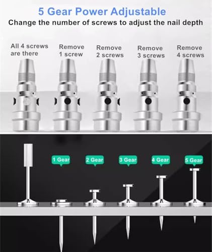 Manual Mini Steel Nail Gun Power Adjustable Wall Nail Guns for Ceiling, Portable Nail Gun, Steel Nail Gun for Red Brick Walls,Concrete Walls, Household Nail Gun Tools with 100 Round Nails