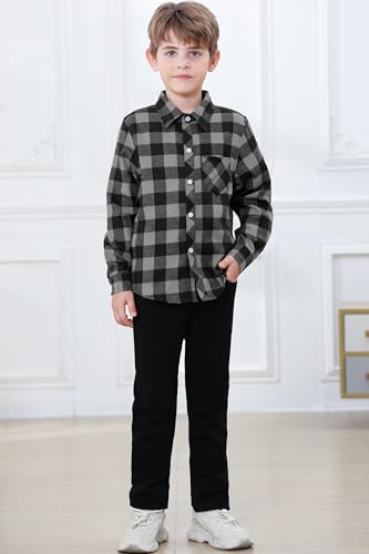 Image of Betusline Boy and Men Button Down Plaid Shirt | Soft,Breathable and Comfortable Fabric