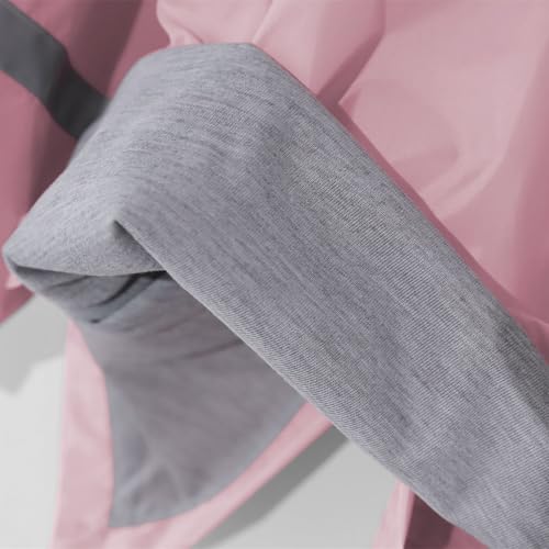 Unisex Rain Jacket Reflective Strip Windproof Button Hooded Long Outerwear 𝗪aterproof Raincoat with Pocket3