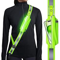 Cinta luminosa para correr con cinturón reflectante, cinta